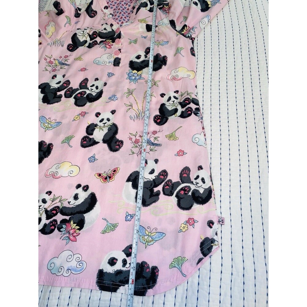 Nick & Nora Panda Cotton Nightgown Dress Pockets Whimsygoth Y2K Cottagecore L - Picture 6 of 13
